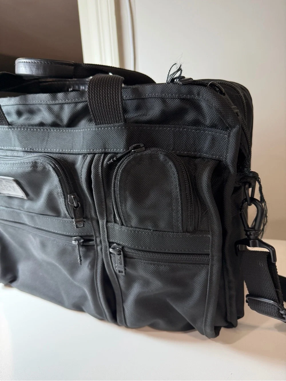 Tumi Alpha Expandable Nylon Black Men's Travel and Laptop Messenger Bag